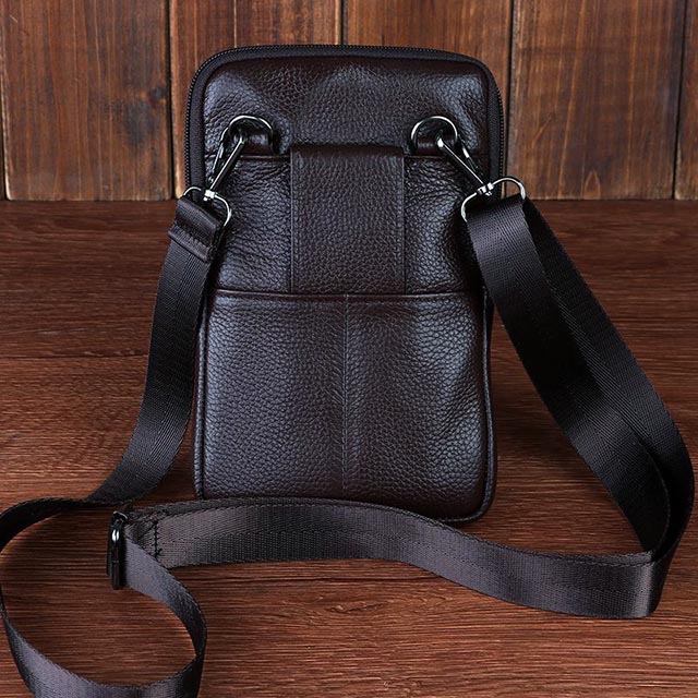 Genuine Leather Cross body & Chest Belt Messenger Bag Brawn
