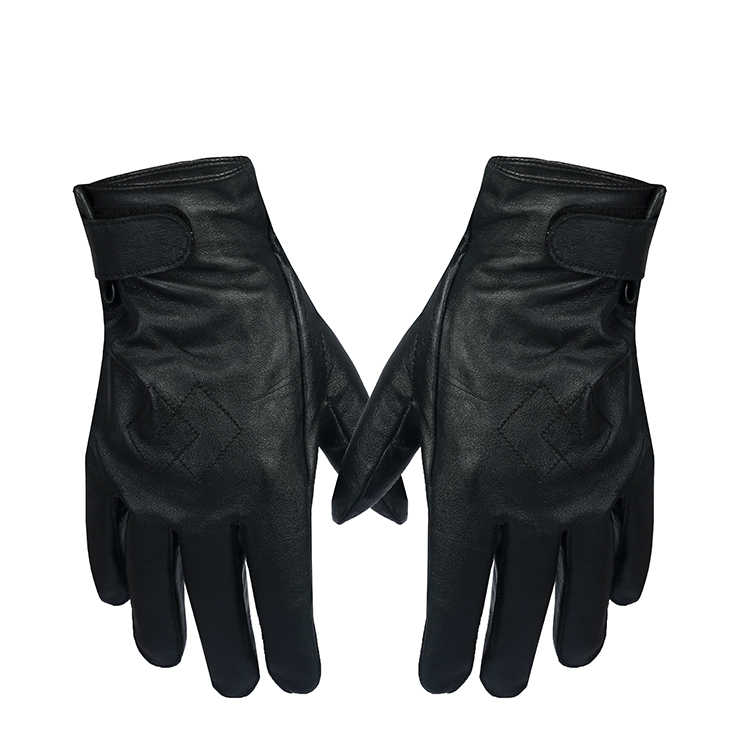 Genuine Sheep Leather Hand Gloves for Winter Black