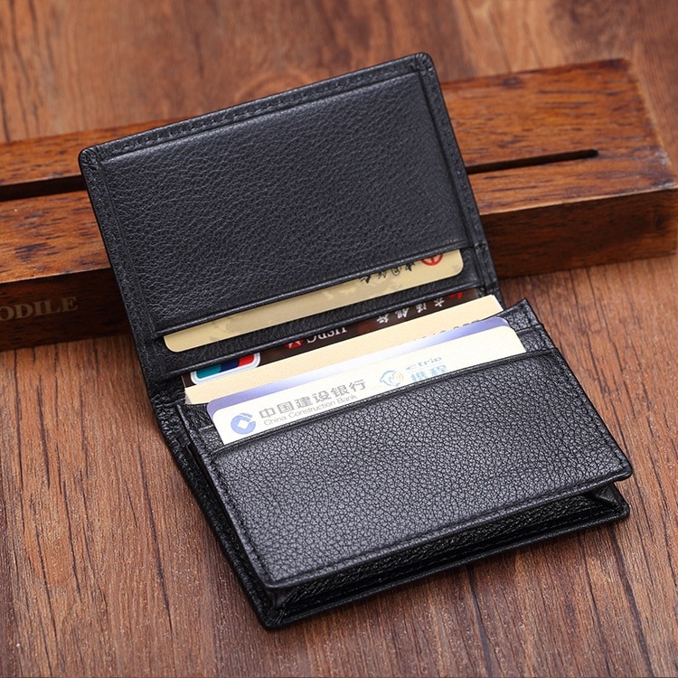 Genuine Cow Leather Corporate Cardholder of Black